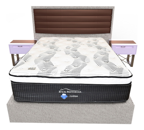 Colchón Spring Air collins ortopédico para cama king size color gris oscuro