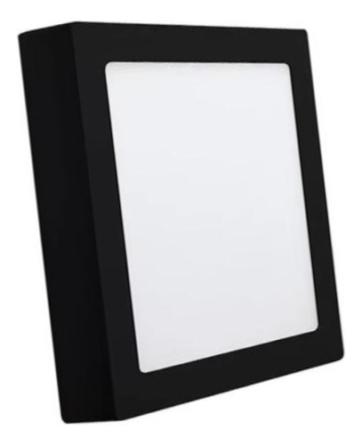 Plafon Led Cuadrado Aplicar 12w Panel Borde Negro Exterior