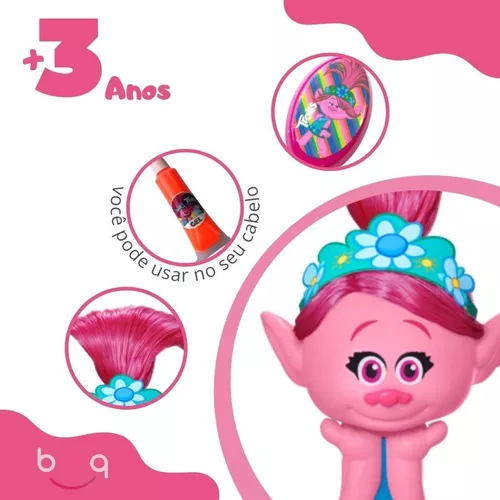 Boneca busto poppy trolls original faça penteados com + 20