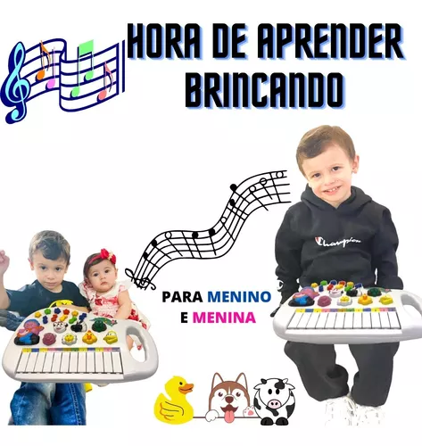 Piano Infantil Musical Animais Fazendinha Cor