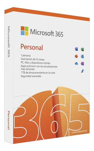 Microsoft Office 365 Personal 1año 1u Pc, Mac Y Dispositivos