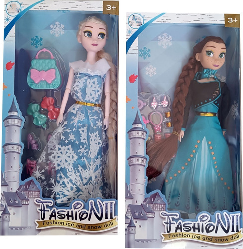 Muñeca Frozen Disney X 2 Fashion  Elsa Y Anna