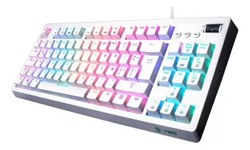 Teclado Mecanico Quasar Rgb White Idioma Español Latinoaméri