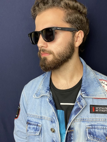 Óculos De Sol Masculino Quadrado Shield Wall Polarizado Cor Preto Armação Unico Haste Único Lente Único Desenho Único