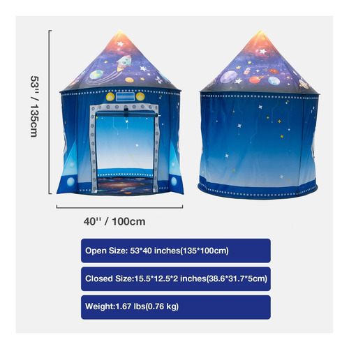 Willingheart Rocket Ship Ttura Play Para Niños, Astronauta U