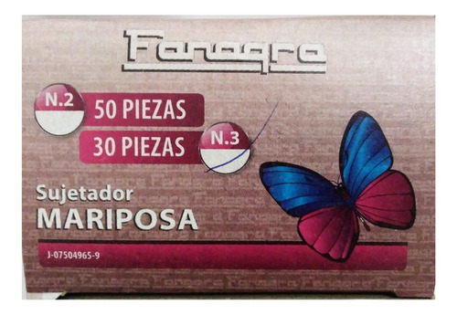 2 Cajas De 30 Clips Mariposa N° 3 Fanagra (pack 2) 