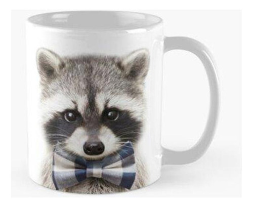 Taza Bebé Mapache Con Pajarita, Animales Bebé Lámina De Synp