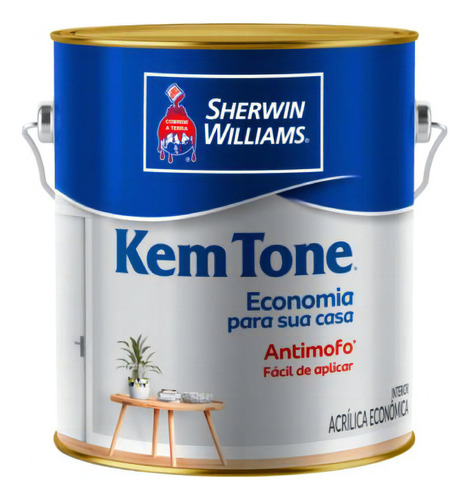 Tinta Econômica Anti Mofo Paredes E Gesso Kem Tone 3,6l Cor Bianco Sereno