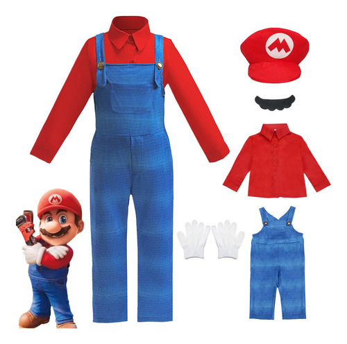 Cosplay Disfraz Super Mario Bross Y Luigi Superheroe Niños