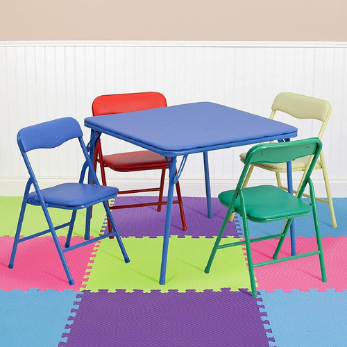 Flash Furniture - Juego Colorido De Mesa Y Sillas Plegables.