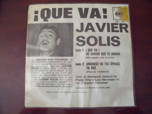 Ep Javier Solis, Que Va (Usado)