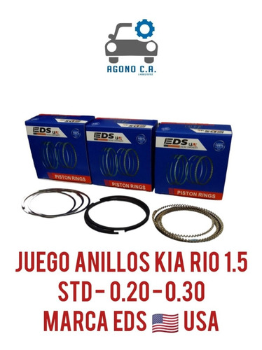 Anillos Kia Rio 1.5 Std 020 030 Marca Eds