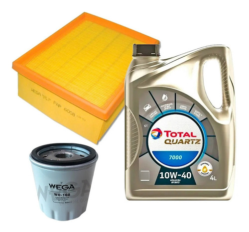 Kit Filtros Y Aceite 10w40 Total 7000 4l Peugeot 206 2.0 Hdi