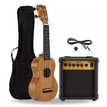 Comprar Ukelele Electroacustico Soprano Funda Amplificador Cable Pua