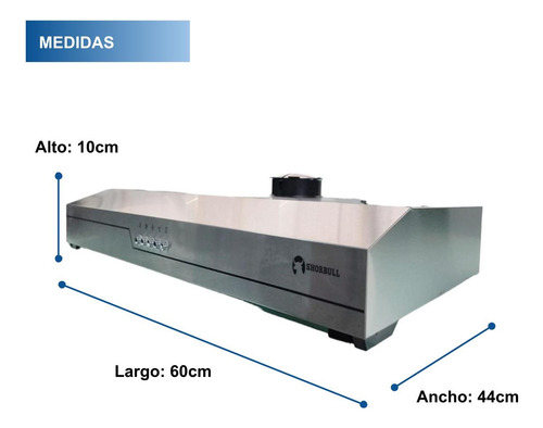 Campana Extractora Empotrable Acero Con Luz 60 Cm Shorbull