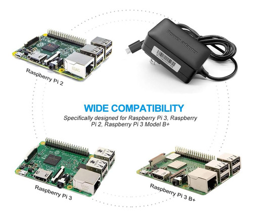 Berls 5v 2.5a 3a Cargador Micro Usb Raspberry Pi