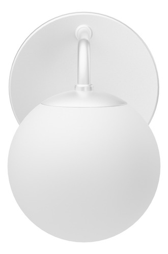 Arandela Curvada Jabuticaba Luminária De Parede Globo Leitoso 12cm Cor Branco G9 Mf193 Mega Forte Iluminação