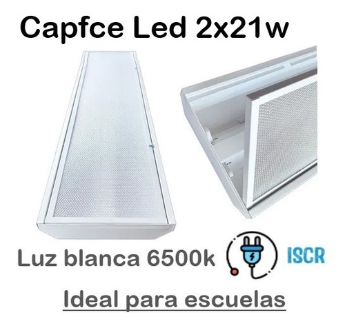 Lámpara Capfce 2x21w Led Inifed Escuelas Oficinas Industrias