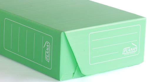 Caja Archivo Legajo Plana 39x28x12cm Verde X Unidad