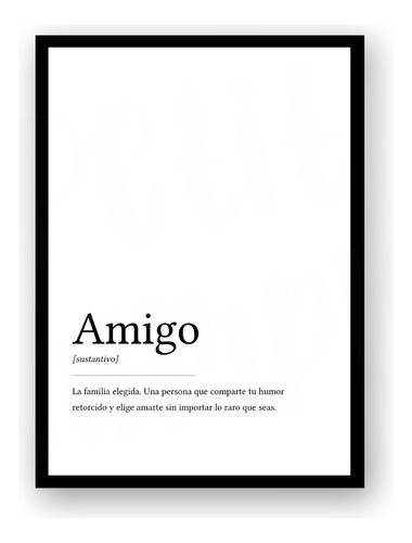 Poster Imprimible Amigo Definicion Poster Decorativo Amigo