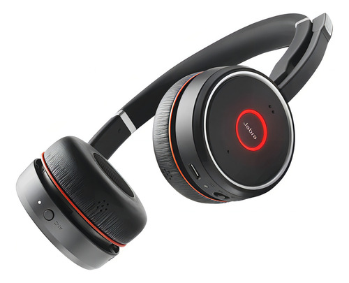 Audífonos Jabra Inalambricos Con Microfono Bluetooth Ne /vc Color Negro/rojo Color De La Luz N/a