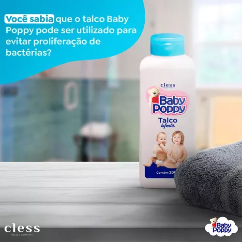 Talco Infantil Baby Poppy Kit 2x 200g Previne Assaduras