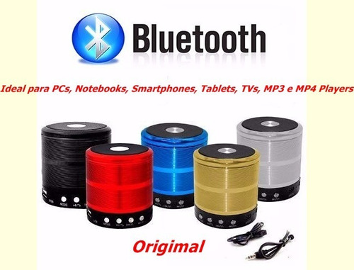 Caixa De Som Bluetooth Mini Original Fm Pen Drive P2 Cartão