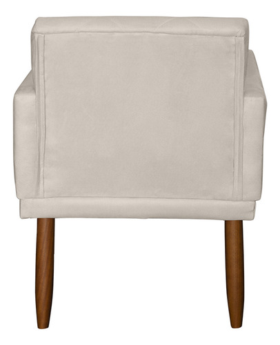 Kit 3 Poltronas Decorativas Para Sala Recepção Escritório Cor Bege Desenho Do Tecido Suede Liso