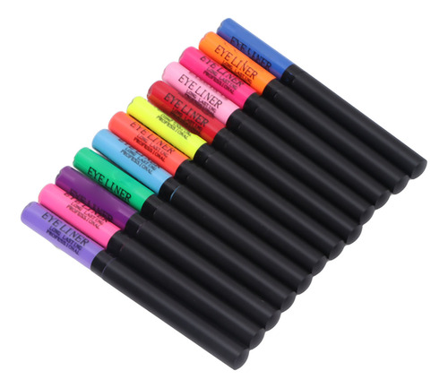 Delineador De Ojos Uv Fluorescente De 12 Colores, Secado Ráp