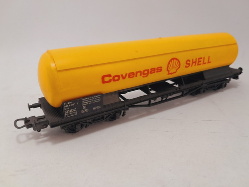 Imagen 2 de 10 de Nico Vagon Tanque Largo Con Boguies Shell Lima H0 (vcl 26)