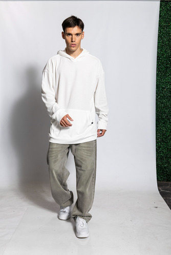 Buzo Hoodie Tejido Oversize Hombre Canguro Capucha Shaffe