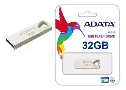 Memoria Usb Adata Uv210 32gb 2.0 Plateado Plateado