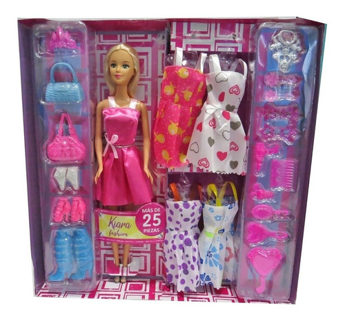 Muneca Kiara Fashion Set Vestidos Poppi Doll Ar1 B083 Ellobo