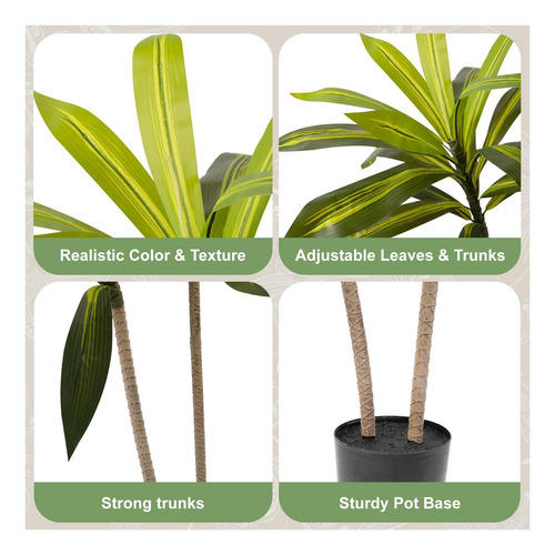 Árbol Artificial Dracaena 4ft Faux Tree Faux Yucca Floor La