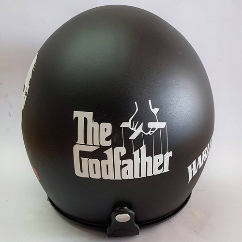 Imagem 3 de 3 de Capacete Oldschool Rebaix. Poderoso Chefão Custom Forro Red