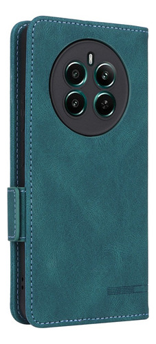 For Realme 12+ 5g Magnetic Clasp Pu Wallet Card Slot Case