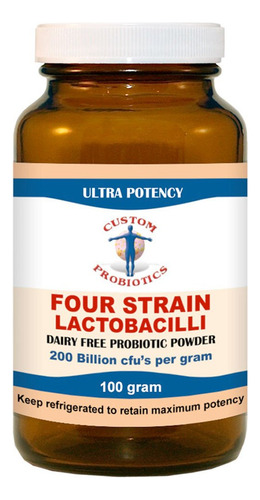 Custom Probiotics Polvo Lactobacilos Cuatro Cepas 100g