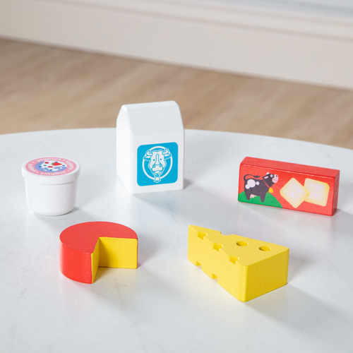 Melissa & Doug, Set De Juego De Madera De Grupos De Alimentos: Lácteos, Con Certificación Fsc
