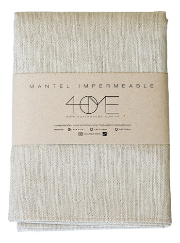 Mantel Impermeable Antimanchas Rafia 1,40 X 2,50 Mts Arena Lisa