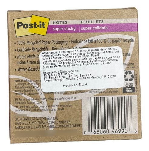 Post-it Notas Super Adhesivas Pastel Papel 100% Reciclado