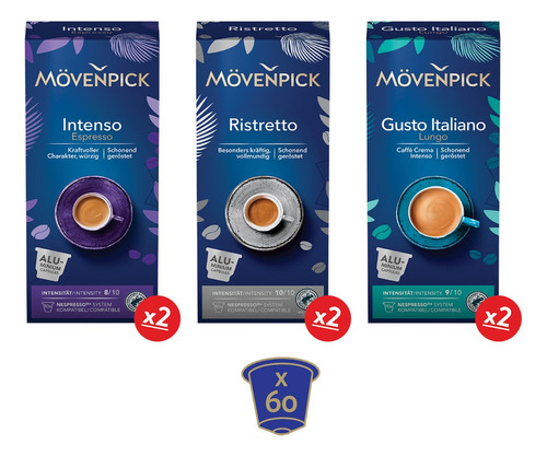 60 Cápsulas Café Intensidad Fuerte Mövenpick Para Nespresso®