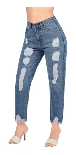 Pantalón Mom Fit Jeans Roto 100-66