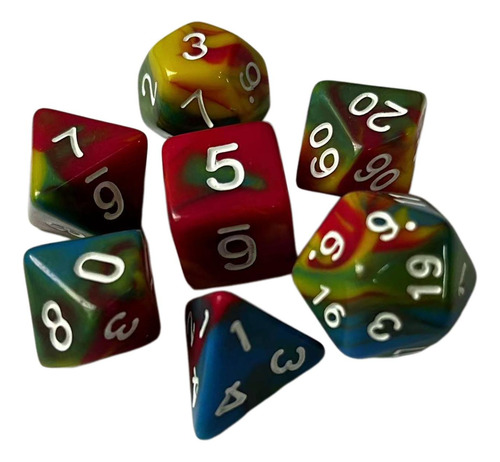2 X 7 Piezas De Dados De Cuatro Colores Para Fiestas, Juegos