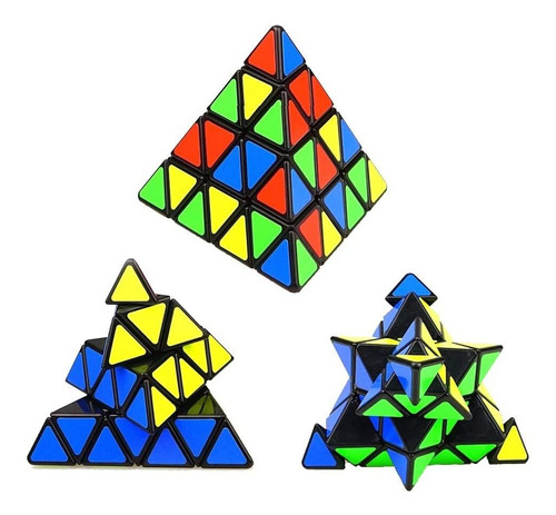 Cubo Magico 4x4x4 Piramide Triangular Puzzle Rompecabezas Estructura Negro