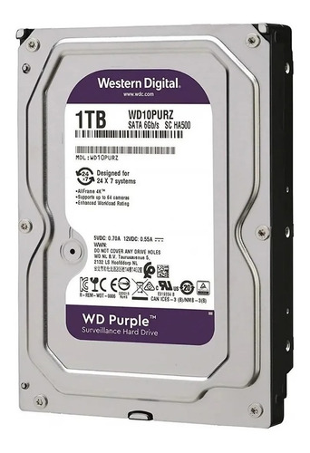Hd 1 Tb Sata Cftv Purple Wd10pur Western Digital