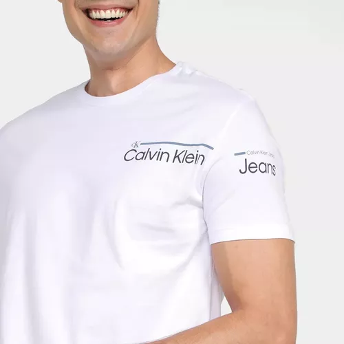 Camiseta Calvin Klein Jeans Logo Ckj Bracno
