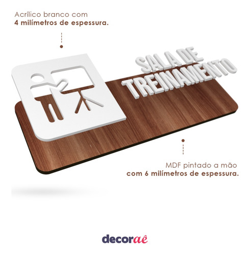 Placa Sinalização Sala De Treinamento Empresa Mdf