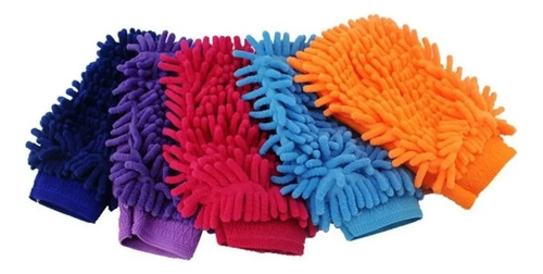 3 Guantes De Microfibra Multiusos Lavado Auto Limpieza Hogar