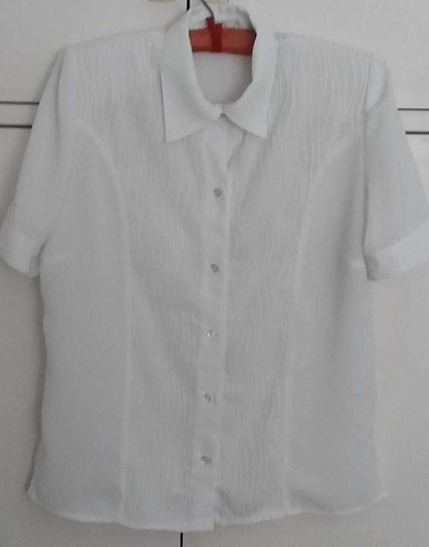 Camisa Usada De Mujer Color Blanco Talle  M  Manga Corta