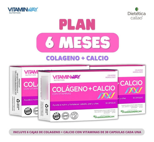 Plan 180 Dias De Colageno + Calcio Vitamin Way 